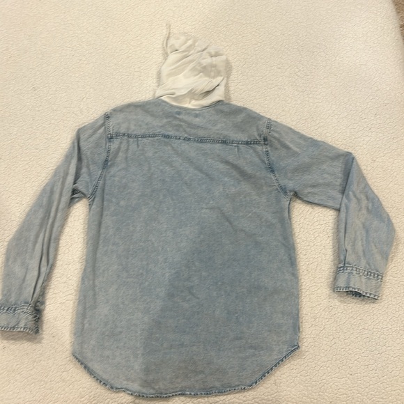 Denim button down hoodie. - Picture 2 of 2